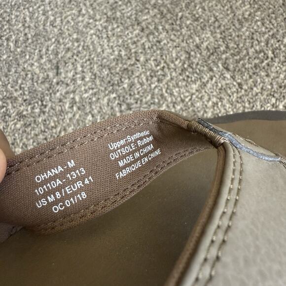 OluKai Ohana Flip Flops Men's-Dark Java/Ray Brown Sandals Size 8 New - Picture 6 of 6